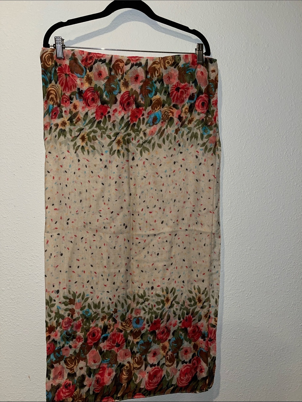 Floral Print Beige Pink oversized Wrap/Scarf/sarrong
36”X72”